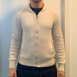 Banana Republic mens zip up shawl sweater size medium